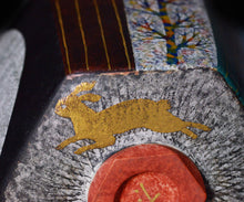 画像をギャラリービューアに読み込む, 伊藤北斗 釉刻色絵金銀彩 面取茶盌 -Moon-