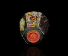 画像をギャラリービューアに読み込む, 伊藤北斗 釉刻色絵金銀彩 面取ぐい呑 -Woodpecker-
