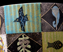 画像をギャラリービューアに読み込む, 伊藤北斗 釉刻色絵金銀彩 面取茶碗 -Chameleon-