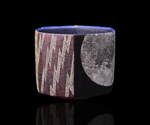 画像をギャラリービューアに読み込む, 伊藤北斗 釉刻色絵金銀彩 面取茶碗 -Moon-