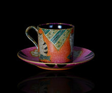 画像をギャラリービューアに読み込む, 伊藤北斗 釉刻色絵金銀彩 珈琲呑 -Cat-