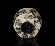 画像をギャラリービューアに読み込む, 多田幸史 幾何紋金白金銀彩茶碗 Progressive