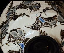 画像をギャラリービューアに読み込む, 多田幸史 幾何紋金白金銀彩茶碗 Progressive