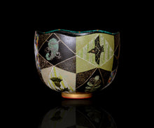 画像をギャラリービューアに読み込む, 伊藤北斗 釉刻色絵金銀彩 茶碗