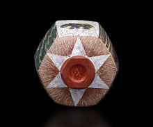 画像をギャラリービューアに読み込む, 伊藤北斗 釉刻色絵金銀彩 面取筒茶盌 -象-