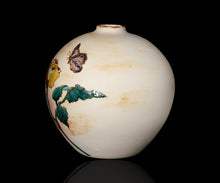 画像をギャラリービューアに読み込む, 村松道 銹朽手 薔薇と蝶の花瓶