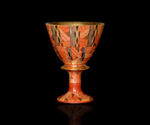 画像をギャラリービューアに読み込む, 多田幸史 赤絵幾何紋白金彩 馬上杯