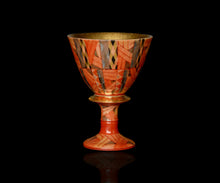 画像をギャラリービューアに読み込む, 多田幸史 赤絵幾何紋白金彩 馬上杯