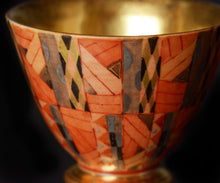 画像をギャラリービューアに読み込む, 多田幸史 赤絵幾何紋白金彩 馬上杯