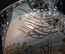 画像をギャラリービューアに読み込む, アリシェルナジロフ 草花文線刻一珍茶碗