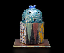 画像をギャラリービューアに読み込む, 伊藤北斗 釉刻色絵金銀彩 面取香炉