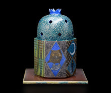 画像をギャラリービューアに読み込む, 伊藤北斗 釉刻色絵金銀彩 面取香炉