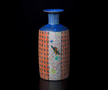画像をギャラリービューアに読み込む, 伊藤北斗 釉刻色絵金銀彩 花器