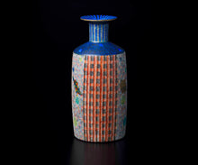 画像をギャラリービューアに読み込む, 伊藤北斗 釉刻色絵金銀彩 花器