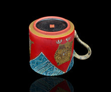 画像をギャラリービューアに読み込む, 伊藤北斗 釉刻色絵金銀彩 珈琲呑 木菟