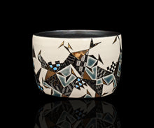 画像をギャラリービューアに読み込む, 多田幸史 幾何紋金白金銀彩 茶碗