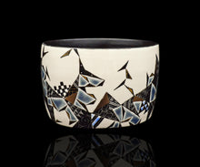 画像をギャラリービューアに読み込む, 多田幸史 幾何紋金白金銀彩 茶碗