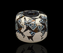 画像をギャラリービューアに読み込む, 多田幸史 幾何紋金白金銀彩 茶碗
