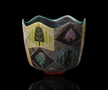 画像をギャラリービューアに読み込む, 伊藤北斗 釉刻色絵金銀彩 茶盌