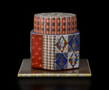 画像をギャラリービューアに読み込む, 伊藤北斗 釉刻色絵金銀彩 面取香炉