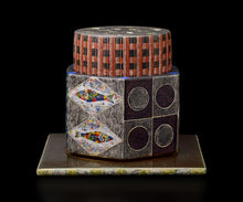 画像をギャラリービューアに読み込む, 伊藤北斗 釉刻色絵金銀彩 面取香炉