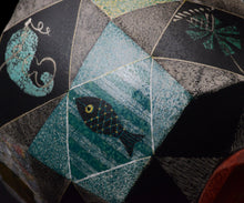 画像をギャラリービューアに読み込む, 伊藤北斗 釉刻色絵金銀彩 面取茶盌