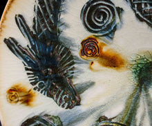 画像をギャラリービューアに読み込む, 光藤佐 鉄絵線刻龍紋皿 9寸