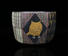 画像をギャラリービューアに読み込む, 伊藤北斗 釉刻色絵金銀彩 面取茶碗