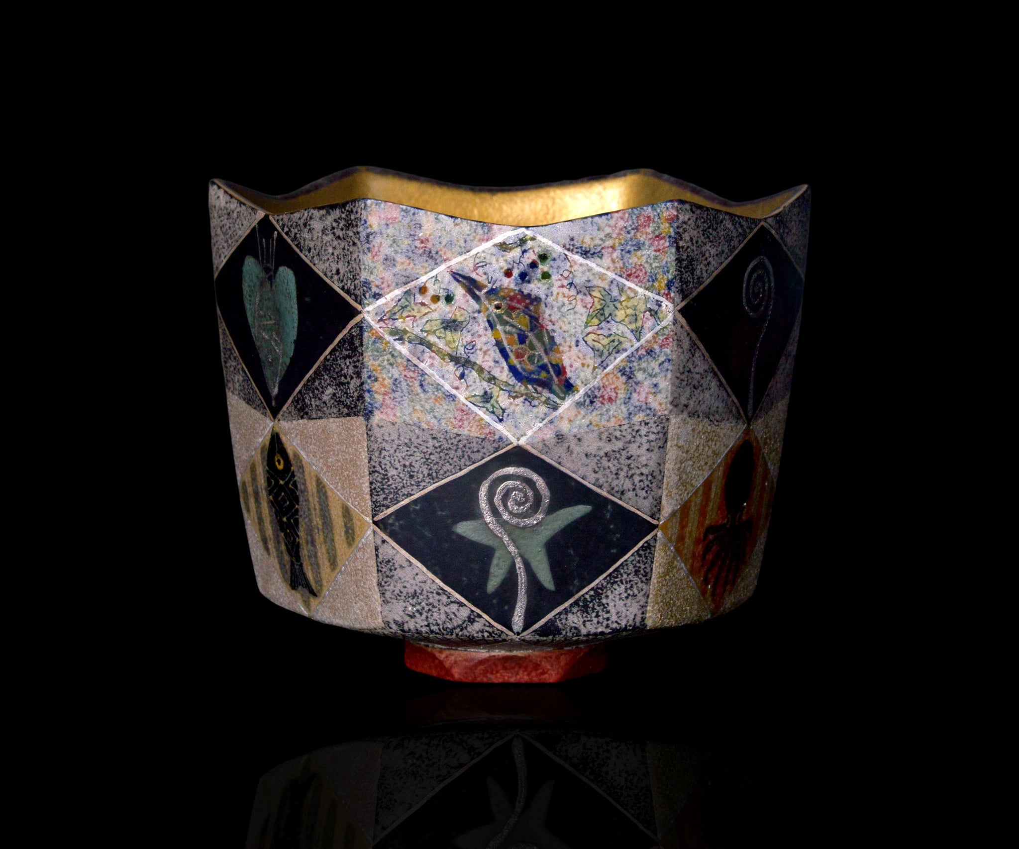 美品「伊藤北斗」作 釉描色絵銀彩筥『月夜の夢』共箱付 壺 つぼ 花瓶 美品「伊藤北斗」作 釉描色絵銀彩筥『月夜の夢』共箱付 壺 つぼ 花瓶