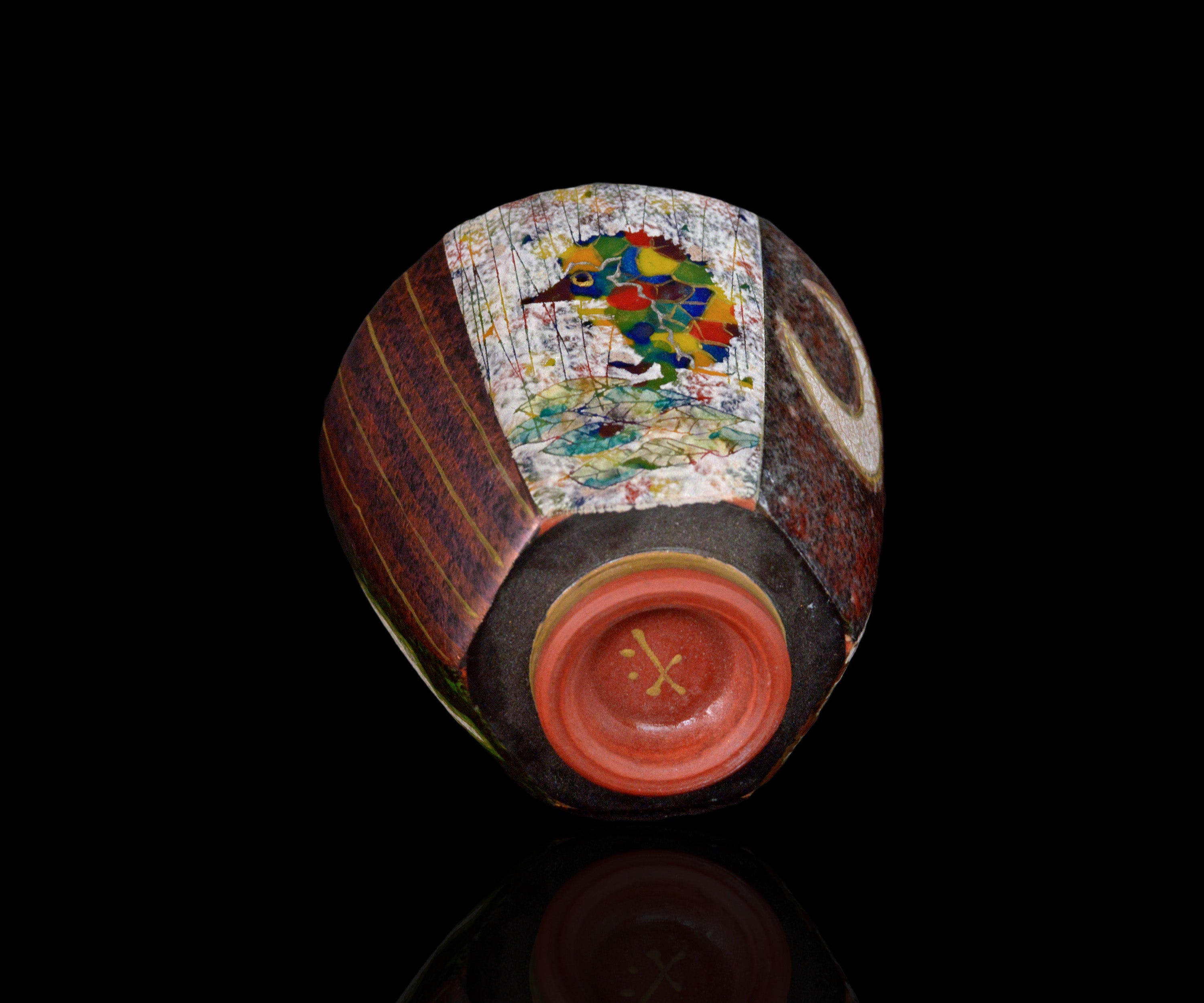畠山耕治 花瓶 高さ約14.2cm×幅12.6cm 刻印あり 99年