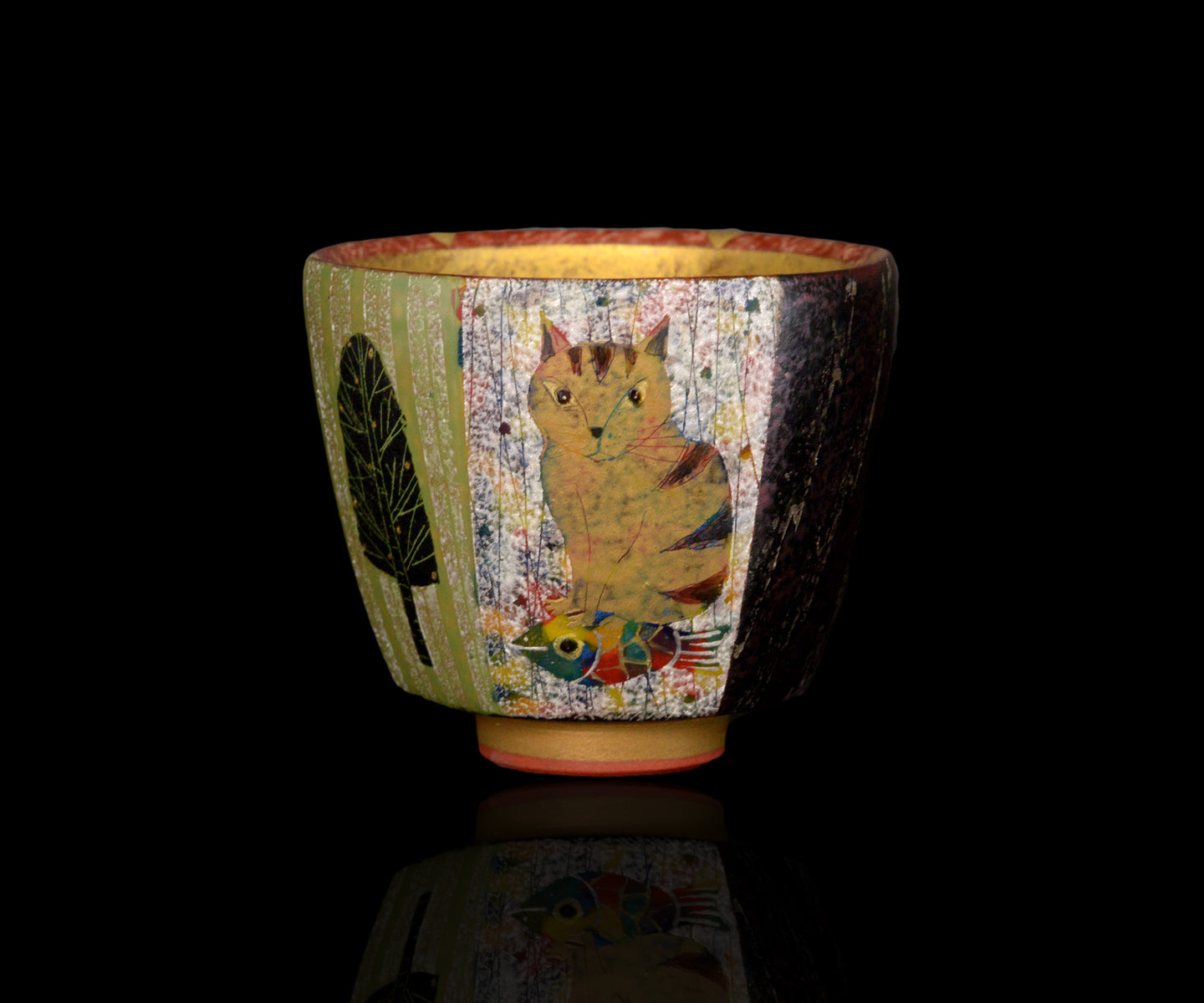 美品「伊藤北斗」作 釉描色絵銀彩筥『月夜の夢』共箱付 壺 つぼ 花瓶 伊藤北斗 釉刻色絵金銀彩 面取ぐい呑 -Cat- – 窯と土～Kama-to-tsuchi～