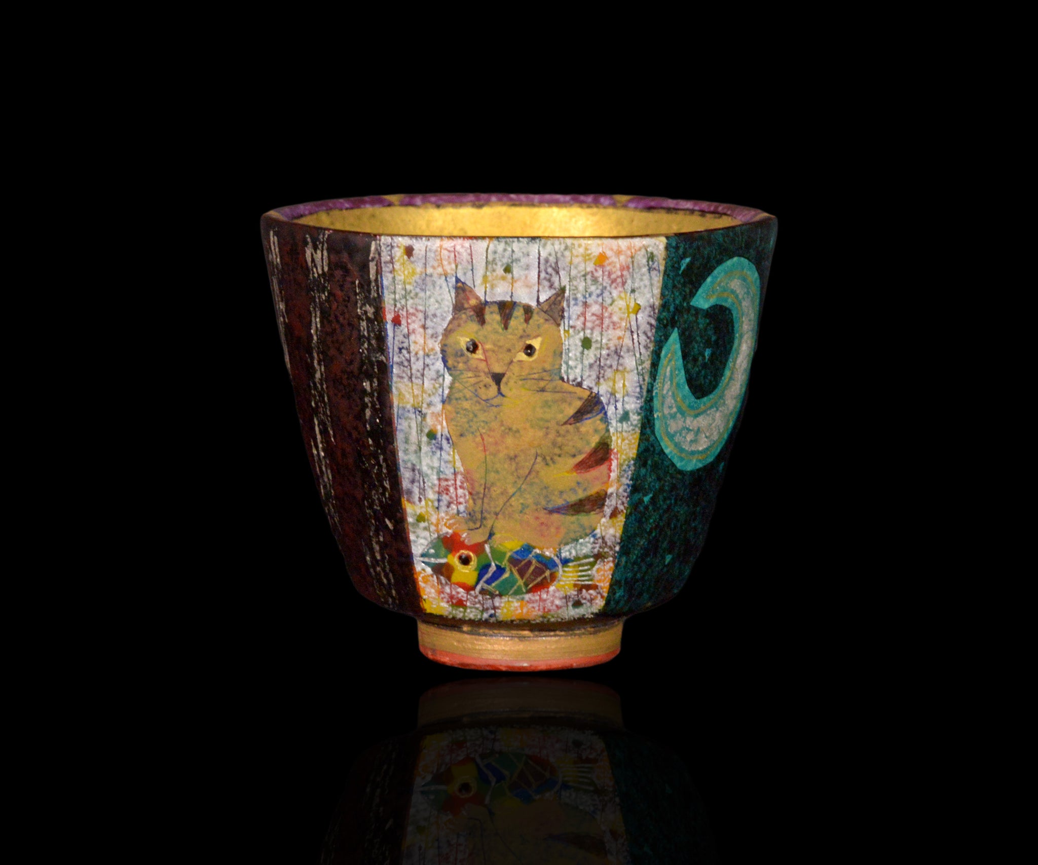★未使用美品★伊藤北斗 釉刻色絵陶板夢の風景【20年程前の個展で購入 作家作品】 ☆未使用美品☆伊藤北斗 釉刻色絵陶板夢の風景【20年程前の個展で購入