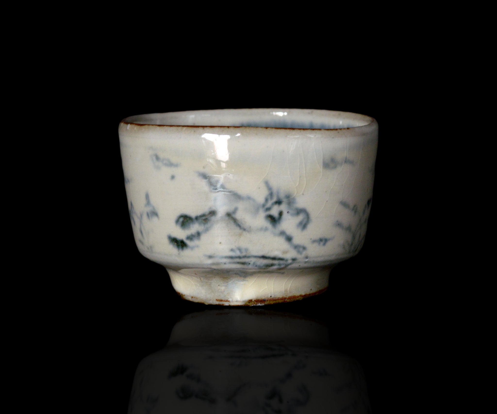 藤田佳三 安南染付馬絵酒呑 – 窯と土～Kama-to-tsuchi～