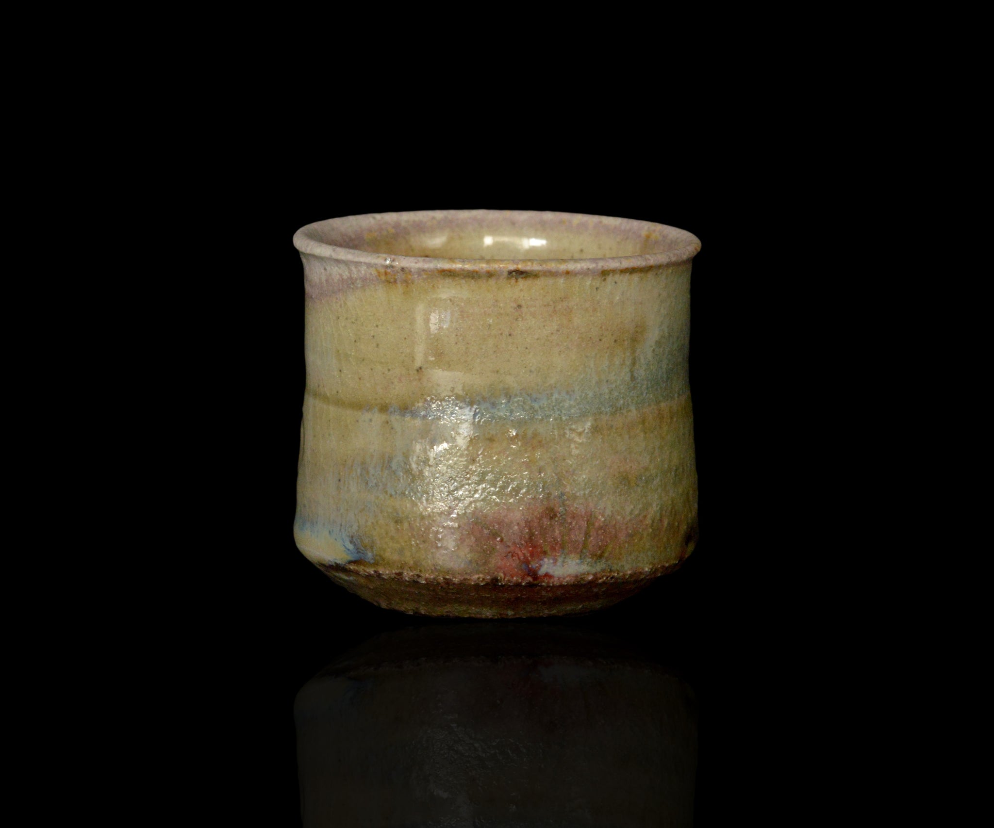 松村遷 本沼手黄瀬戸窯変酒盃A – 窯と土～Kama-to-tsuchi～