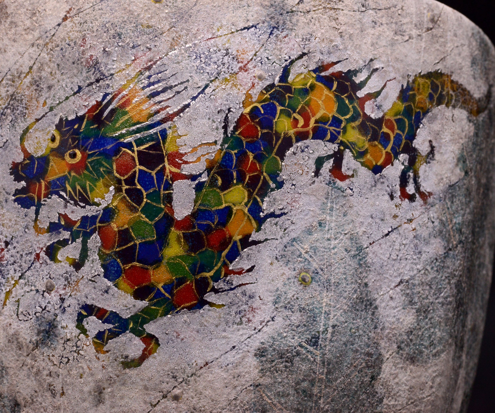 ★未使用美品★伊藤北斗 釉刻色絵魚文瓢徳利【15年程前の個展で購入 作家作品】 伊藤 北斗の作品一覧-公益社団法人日本工芸会