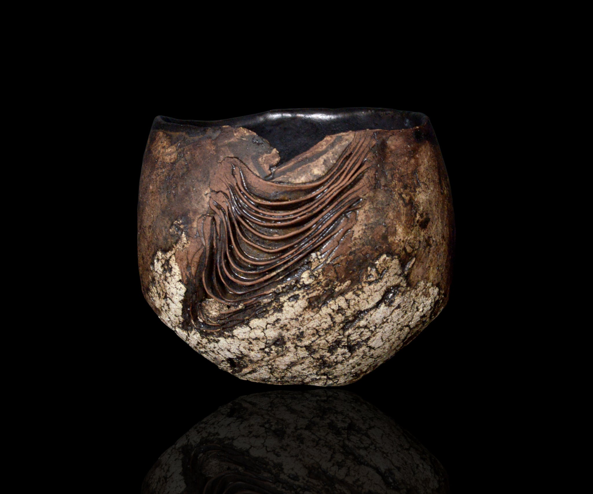 泉田之也　積層茶壺　現代作家 Izumita Yukiya (b. 1966) A layered teabowl 泉田之也（1966