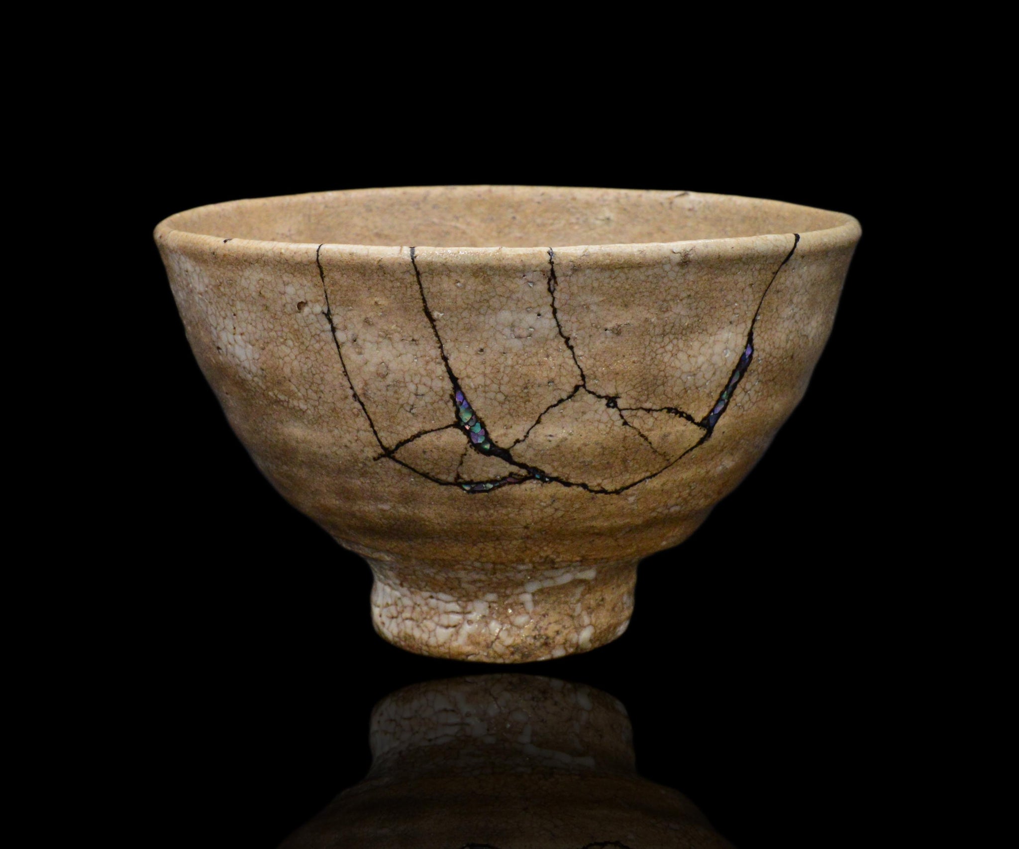 金宗勲作小井戸銘『村雨』茶碗共箱共布茶道具
