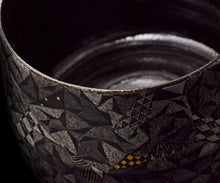 画像をギャラリービューアに読み込む, 多田幸史 幾何紋金白金彩 小服茶碗
